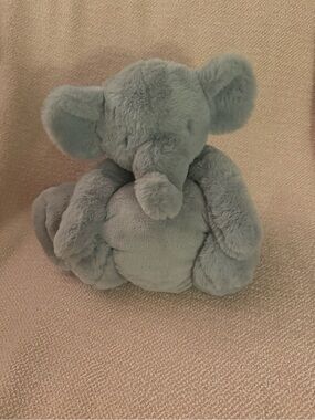 cloud island Plush Light Gray Elephant Accent Pillow